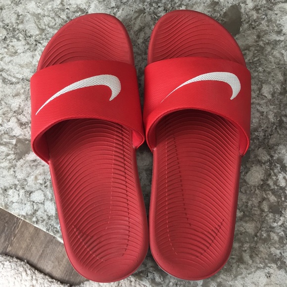 Nike Shoes | Red Nike Slides Euc | Poshmark